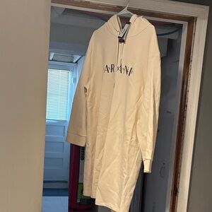 Armani Cream Hoodie Dress